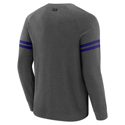 Baltimore Ravens J. Palmer Players Lounge Raglan Tri-Blend Sweatshirt - Dark Heather Gray sale