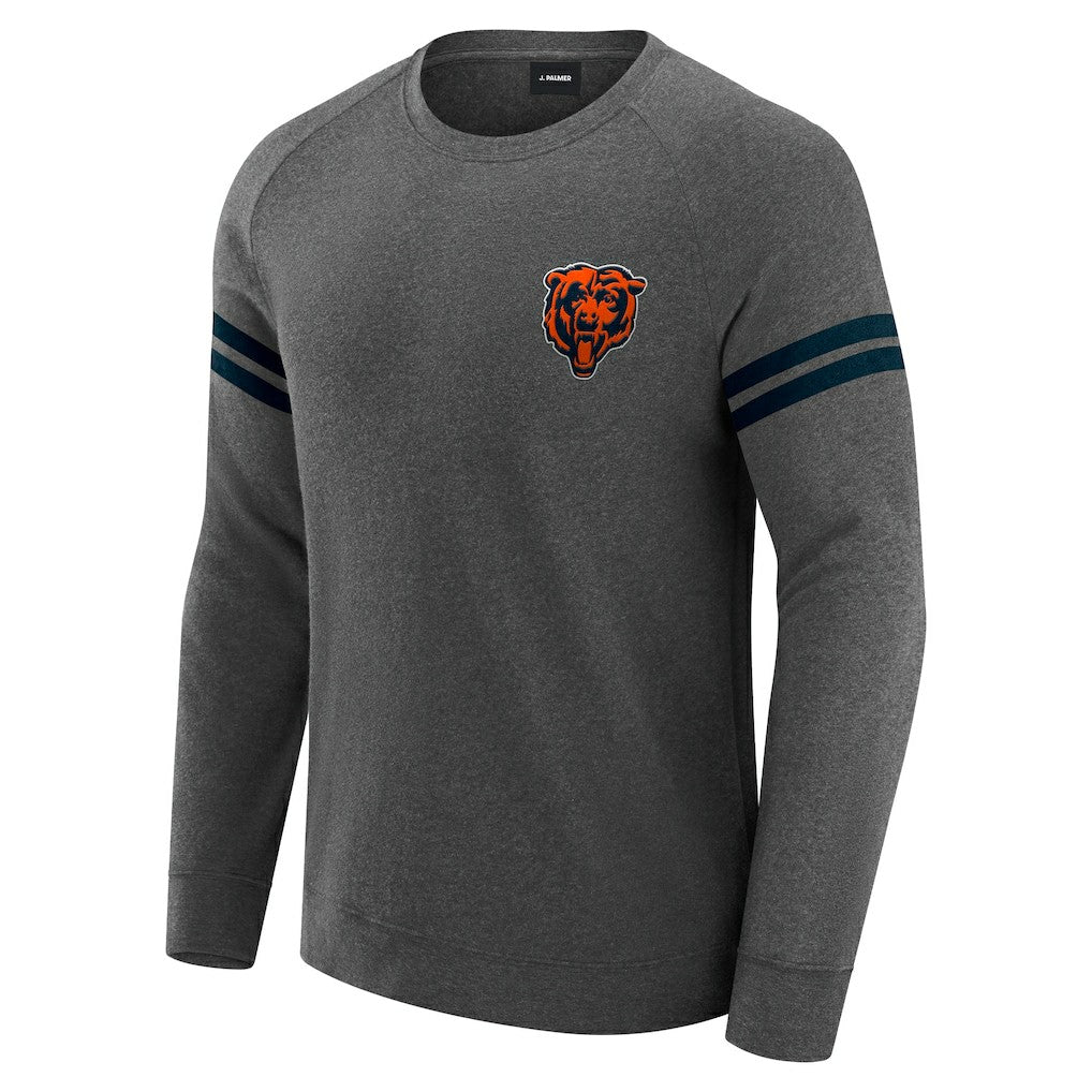 Chicago Bears J. Palmer Players Lounge Raglan Tri-Blend Sweatshirt - Dark Heather Gray outlet