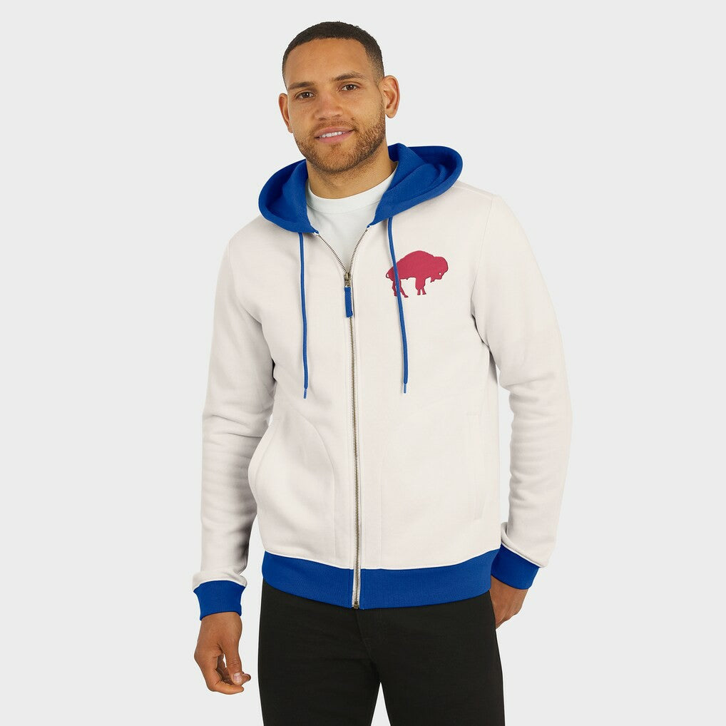 Buffalo Bills Darius Rucker Collection Distressed Graphics Full-Zip Hoodie - Cream for sale