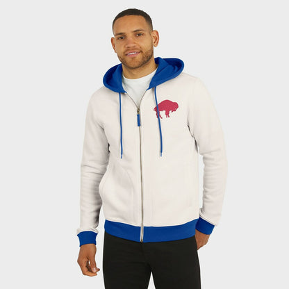 Buffalo Bills Darius Rucker Collection Distressed Graphics Full-Zip Hoodie - Cream for sale