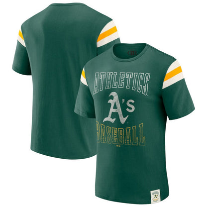 Athletics Darius Rucker Collection Distressed Sleeve Stripe T-Shirt - Green