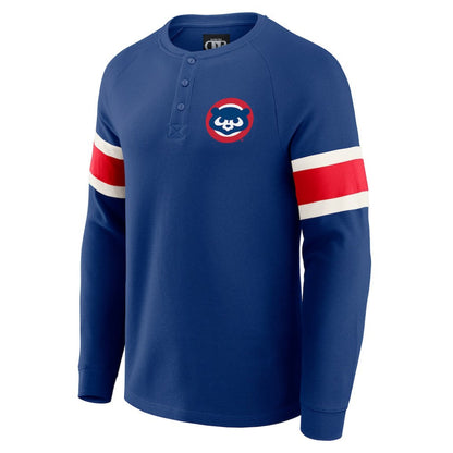 Chicago Cubs Darius Rucker Collection Waffle-Knit Raglan Long Sleeve Henley T-Shirt - Royal