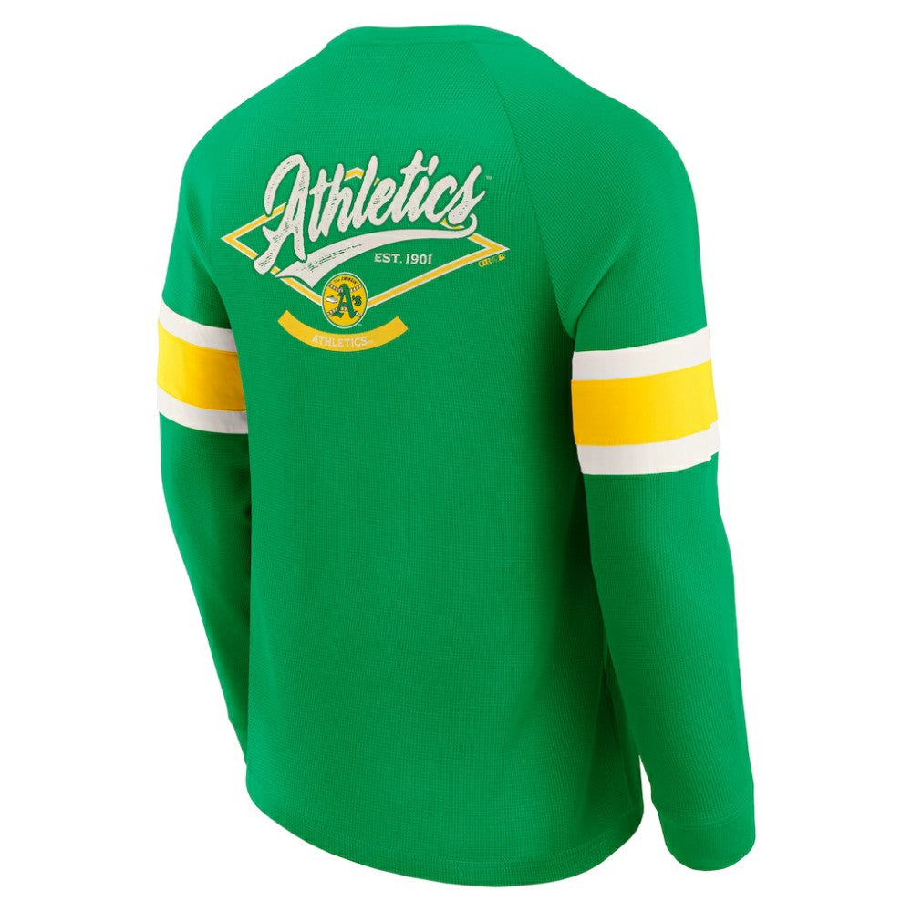 Athletics Darius Rucker Collection Waffle-Knit Raglan Long Sleeve Henley T-Shirt - Green