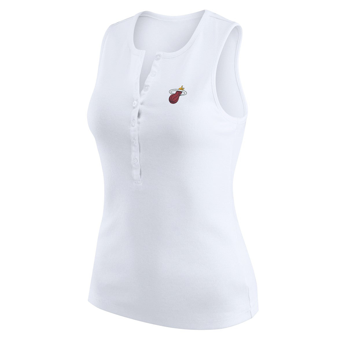 Miami Heat WEAR by Erin Andrews Women's Rib-Knit Henley Tank Top - White discount