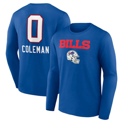 Keon Coleman Buffalo Bills Team Wordmark Name & Number Long Sleeve T-Shirt - Royal discount