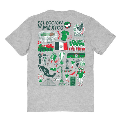 Mexico National Team Vive La Fete Women's Impressions Artwork T-Shirt - Heather Gray sale