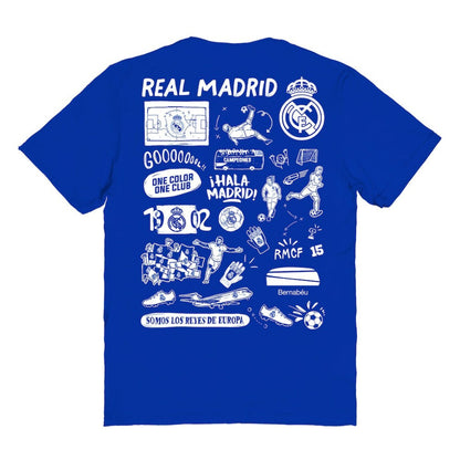 Real Madrid Vive La Fete Women's Impressions Artwork T-Shirt - Royal online