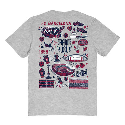 Barcelona Vive La Fete Women's Impressions Artwork T-Shirt - Heather Gray sale