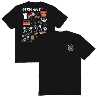 Germany National Team Vive La Fete Women's Impressions Artwork T-Shirt - Black online