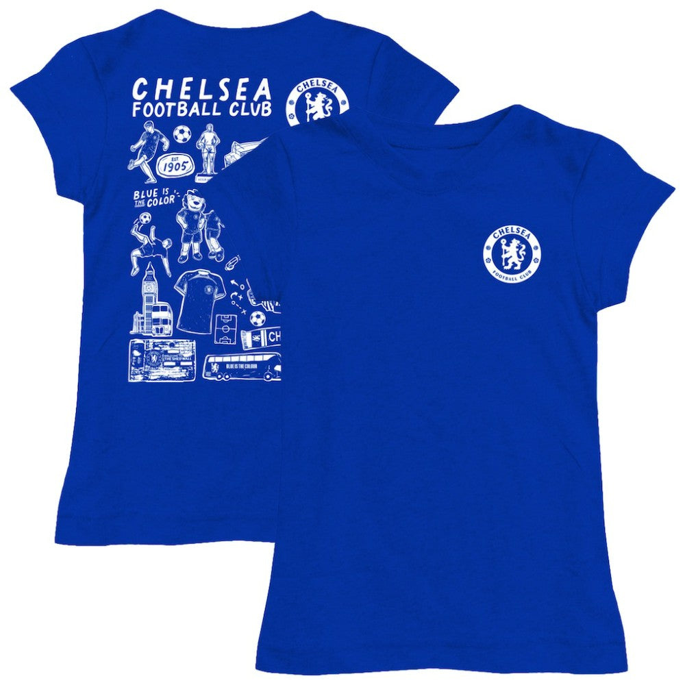 Chelsea Vive La Fete Girls Youth Color Badge Fitted T-Shirt - Blue for sale