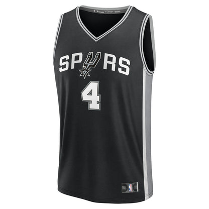 De'Aaron Fox San Antonio Spurs Fast Break Replica Player Jersey - Icon Edition - Black | Fanatics for sale