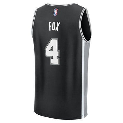 De'Aaron Fox San Antonio Spurs Fast Break Replica Player Jersey - Icon Edition - Black | Fanatics for sale