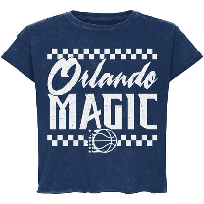 Orlando Magic Sportiqe Unisex Rock & Roll Collection Gwen Premium Mineral Wash Cropped T-Shirt - Blue discount