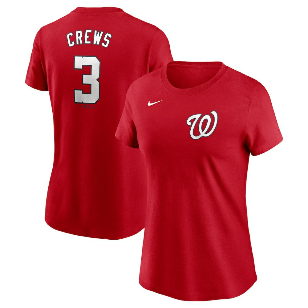 Dylan Crews Washington Nationals Women's Cooperstown Collection Fuse Name & Number T-Shirt - Red | Nike