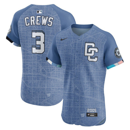 Dylan Crews Washington Nationals 2025 City Connect Elite Player Jersey - Blue | Nike