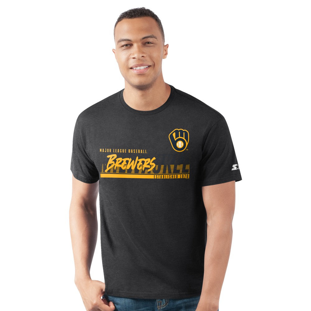 Milwaukee Brewers Starter Prime Time Team T-Shirt - Heather Black