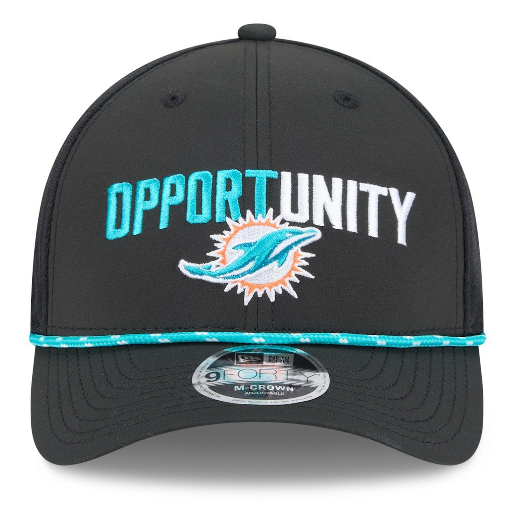 Miami Dolphins New Era 2025 Inspire Change 9FORTY M-Crown Adjustable Hat - Black outlet