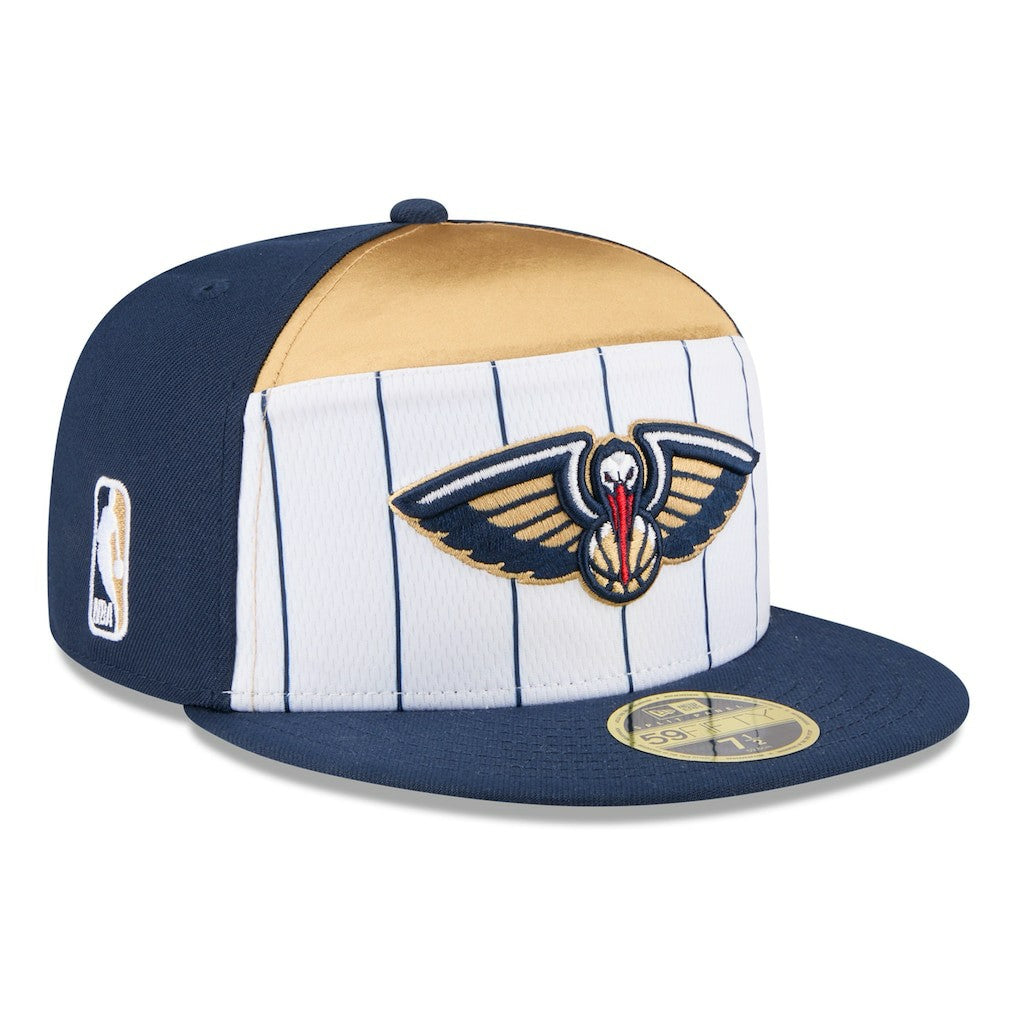 New Orleans Pelicans 2025 NBA Tip Off Split Panel 59FIFTY Fitted Hat - White/Navy | New Era discount