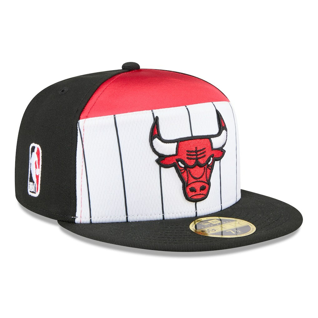 Chicago Bulls 2025 NBA Tip Off Split Panel 59FIFTY Fitted Hat - White/Black | New Era cheap