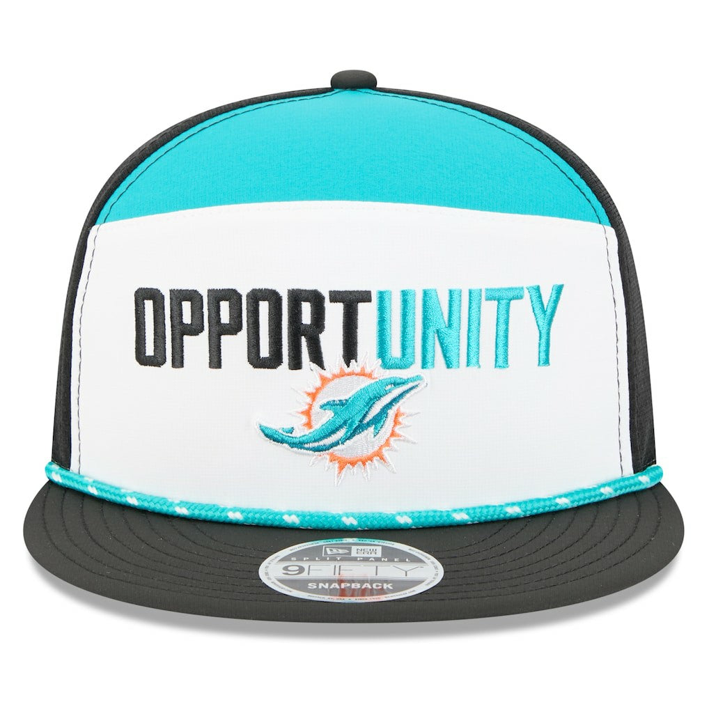 Miami Dolphins New Era 2025 Inspire Change Split Panel 9FIFTY Snapback Hat - White/Black sale