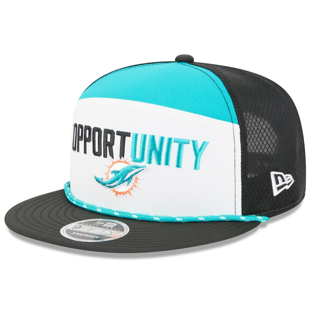 Miami Dolphins New Era 2025 Inspire Change Split Panel 9FIFTY Snapback Hat - White/Black sale