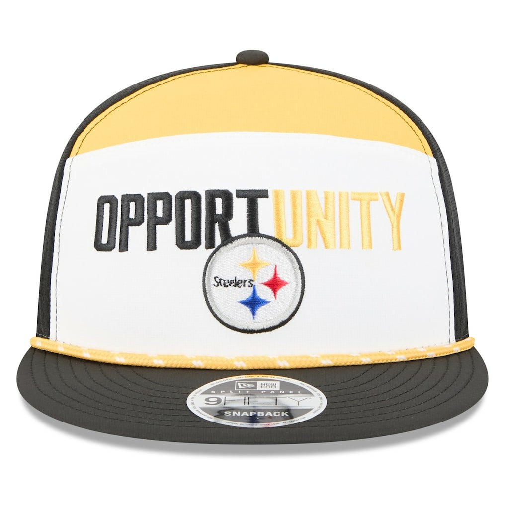 Pittsburgh Steelers New Era 2025 Inspire Change Split Panel 9FIFTY Snapback Hat - White/Black on sale