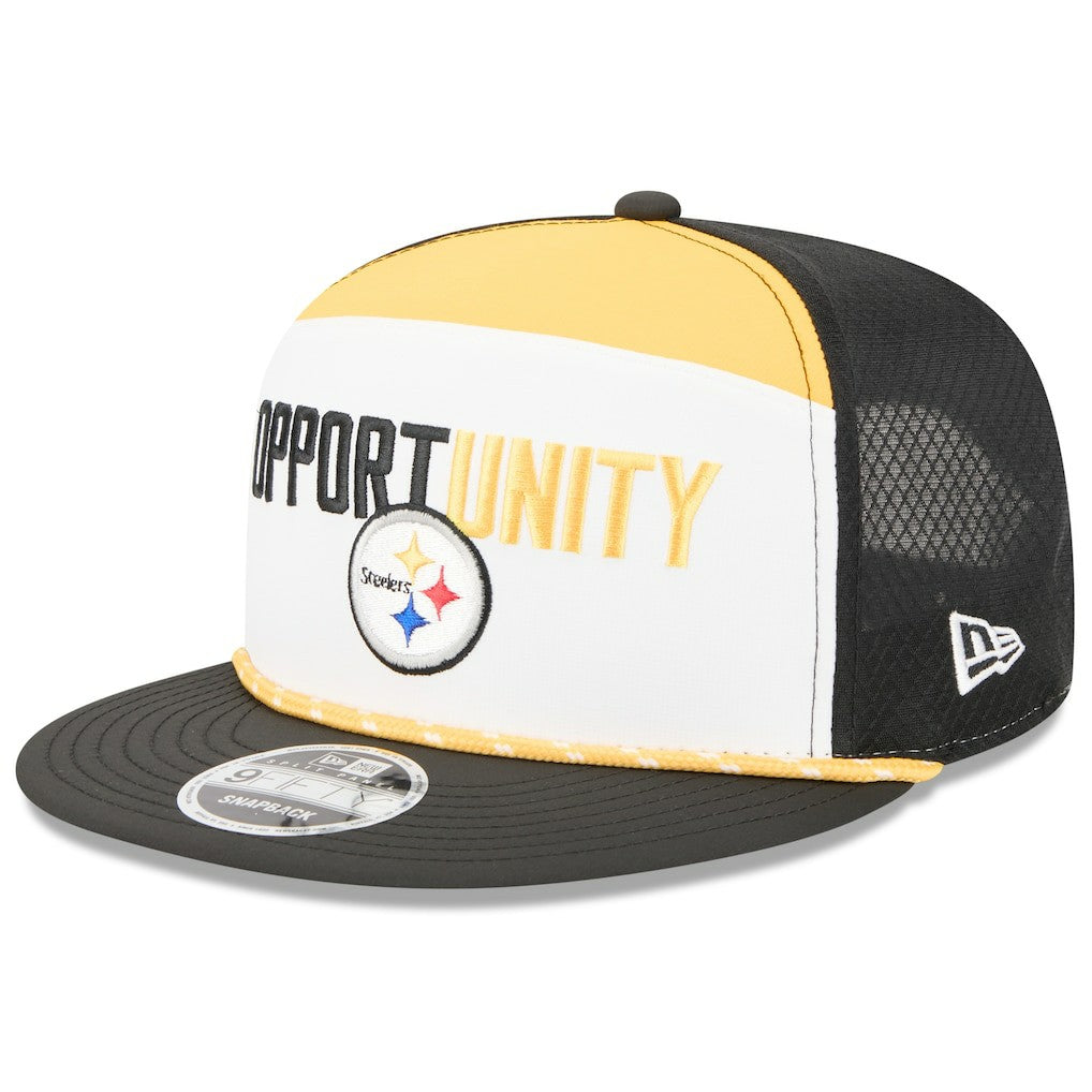 Pittsburgh Steelers New Era 2025 Inspire Change Split Panel 9FIFTY Snapback Hat - White/Black on sale
