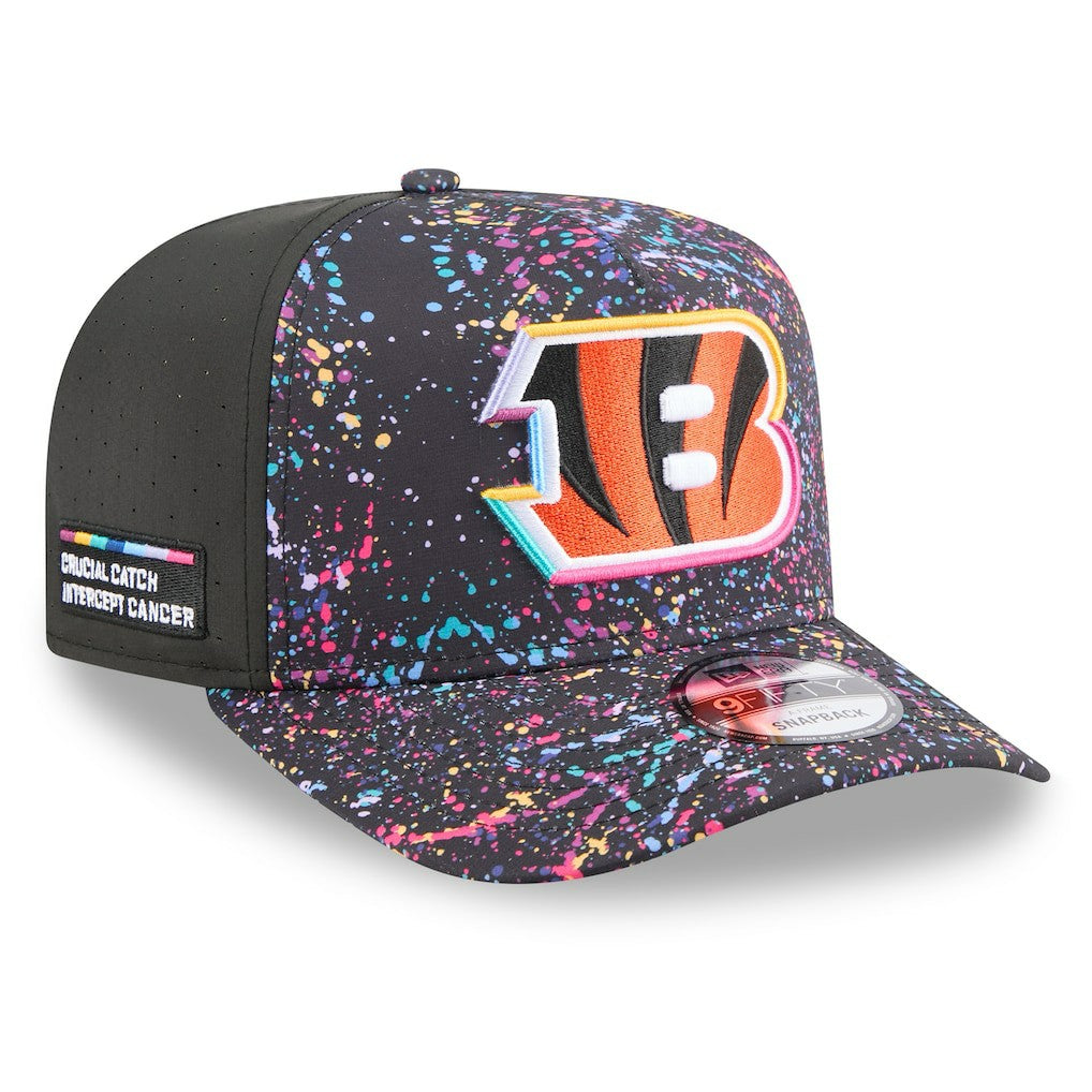 Cincinnati Bengals New Era 2025 NFL Crucial Catch A-Frame 9FIFTY Snapback Hat - Black outlet