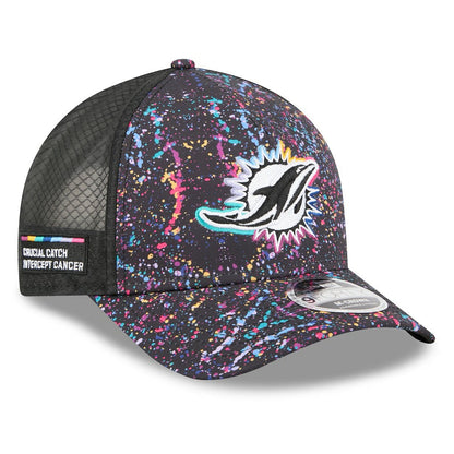 Miami Dolphins New Era Youth 2025 NFL Crucial Catch 9FORTY Adjustable Hat - Black outlet
