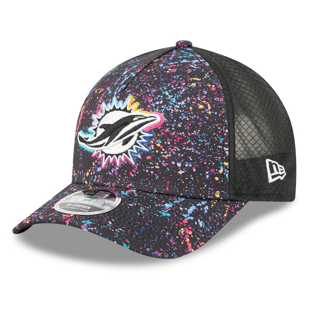 Miami Dolphins New Era Youth 2025 NFL Crucial Catch 9FORTY Adjustable Hat - Black outlet