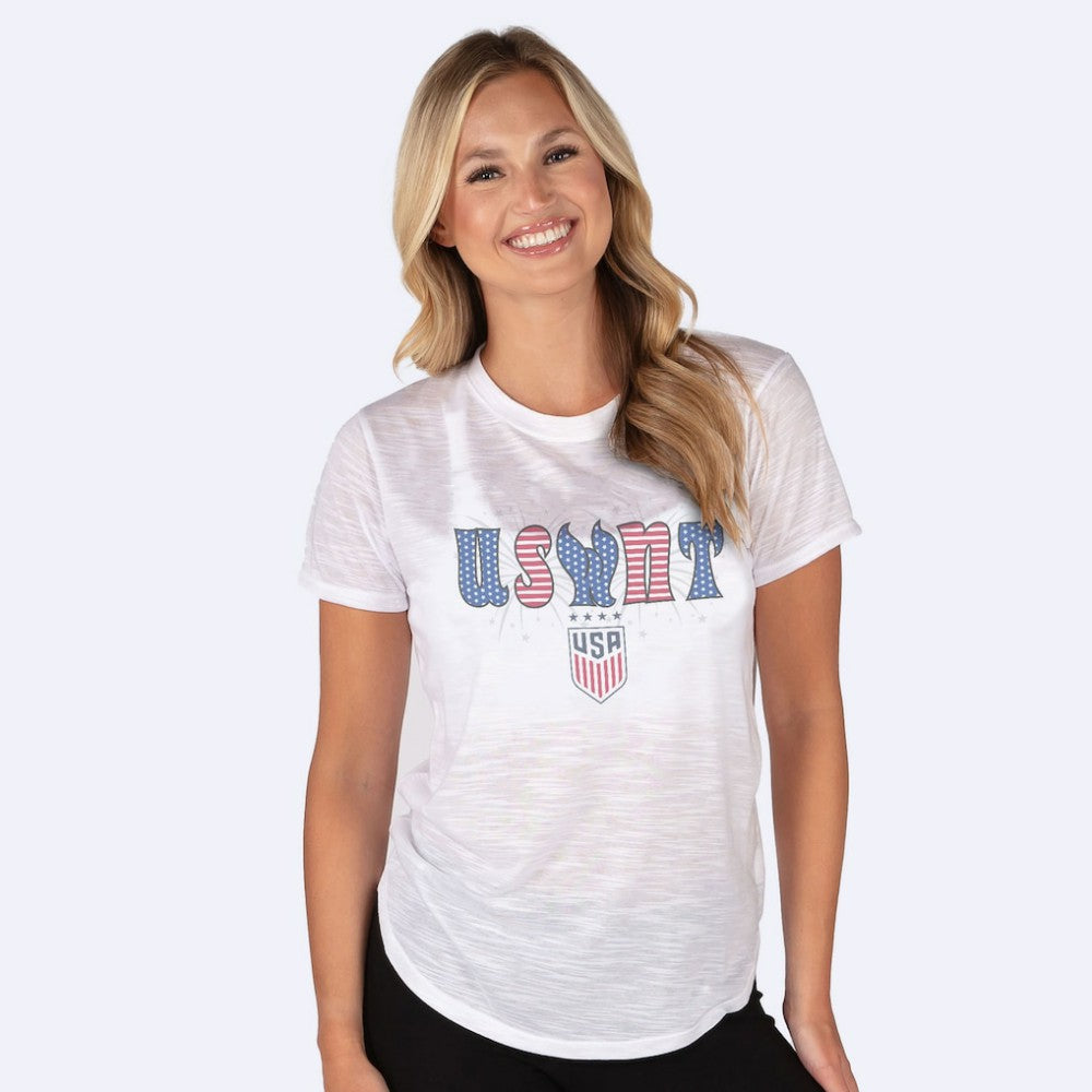 USWNT Concepts Sport Women's Infuse Lightweight Slub Knit Top - White discount