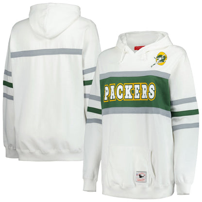 Green Bay Packers Women's Plus Size Head Coach Throwback Pullover Hoodie - White on sale