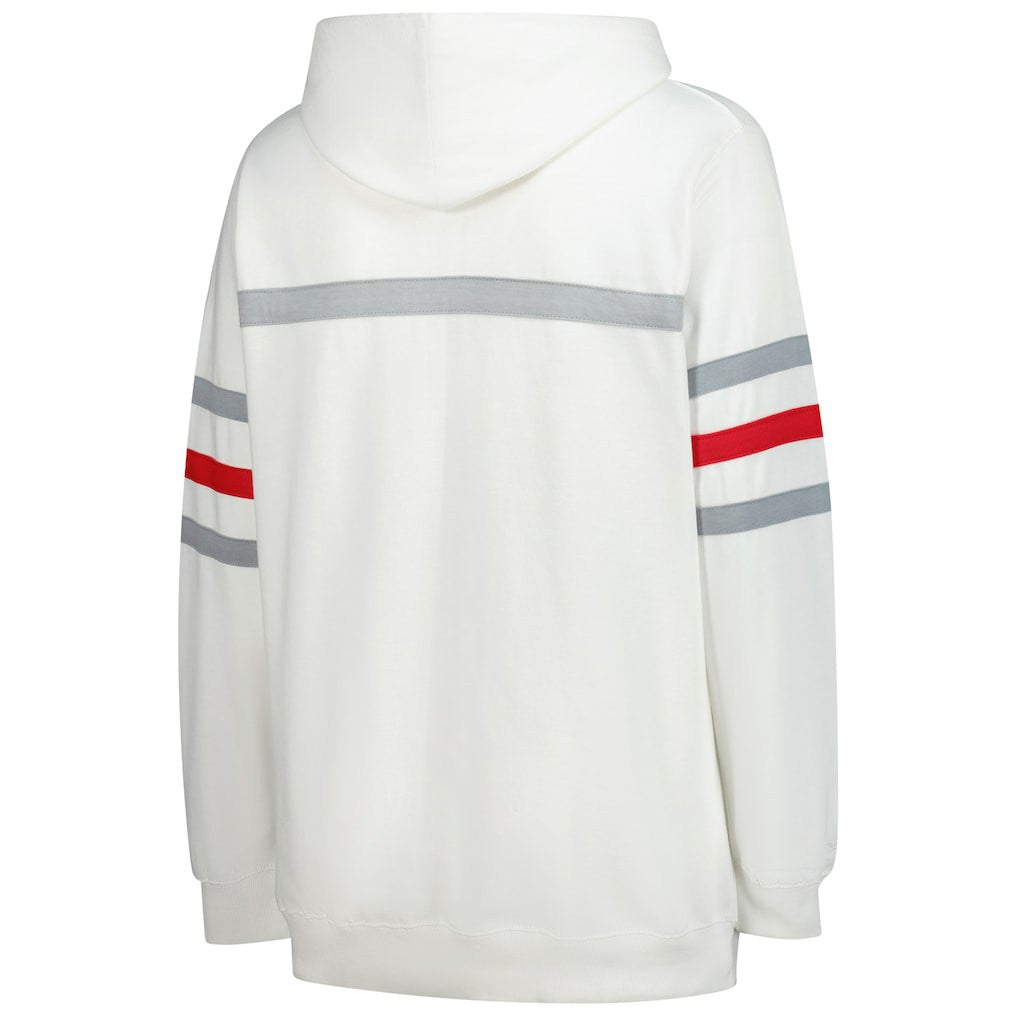 San Francisco 49ers Women's Plus Size Head Coach Throwback Pullover Hoodie - White sale
