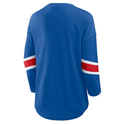 Buffalo Bills Women's Plus Size Redzone 3/4-Sleeve Scoop Neck T-Shirt - Royal discount