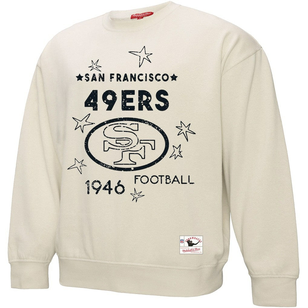 San Francisco 49ers Women's Plus Size Shooting Star Sweatshirt - Cream cheap
