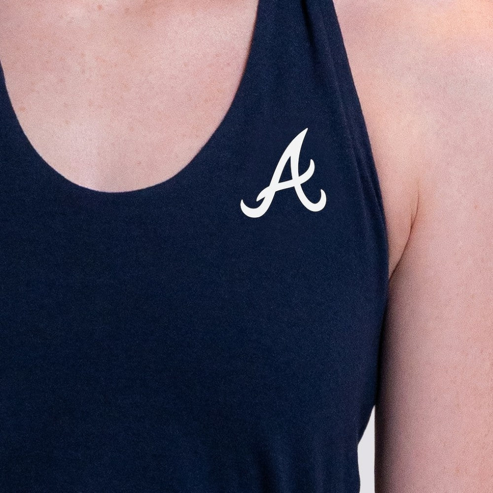 Atlanta Braves Lusso Women's Noelle V-Neck Tank Top - Navy