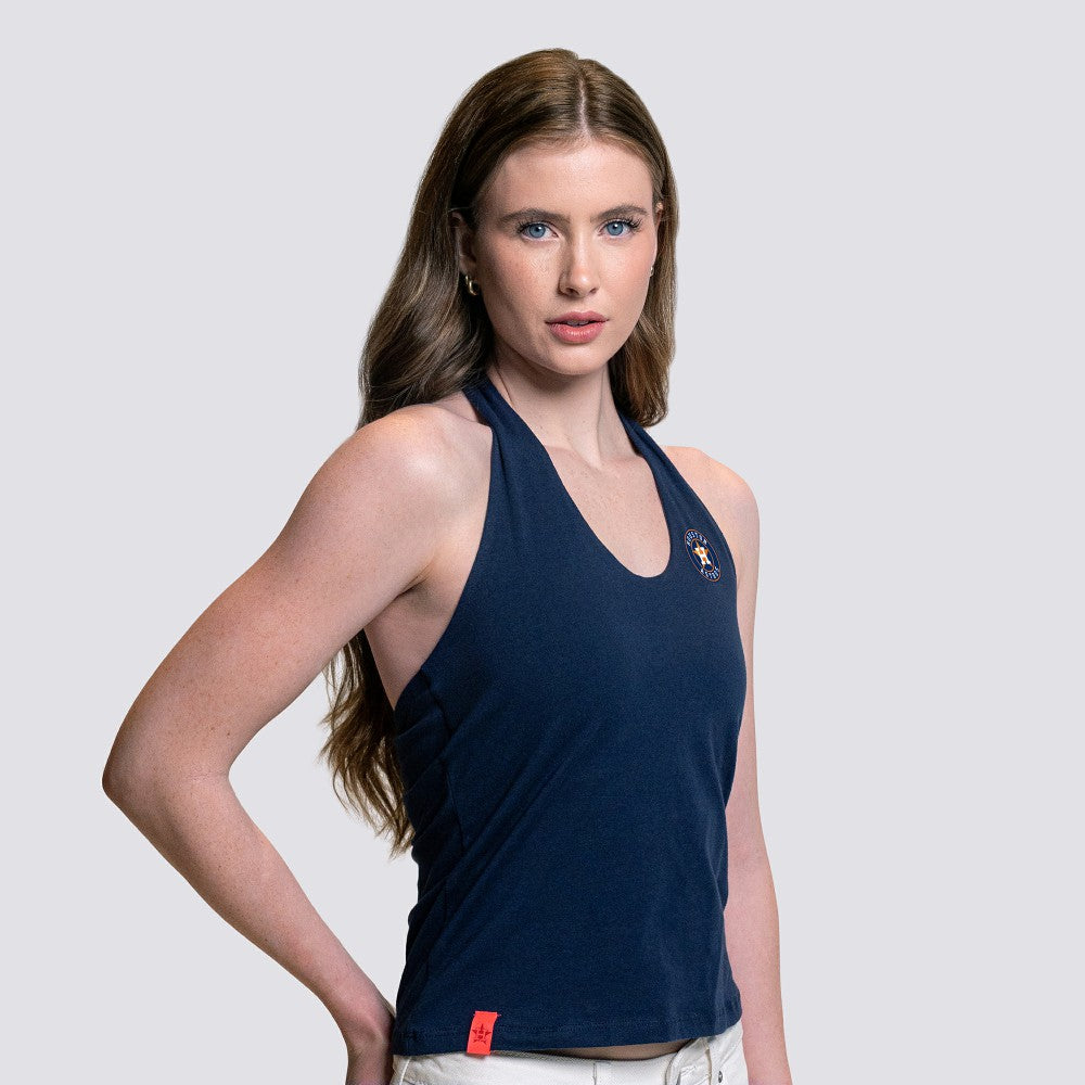 Houston Astros Lusso Women's Noelle V-Neck Tank Top - Navy