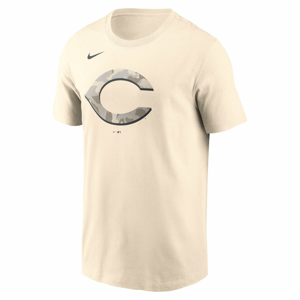 Cincinnati Reds Camo Logo T-Shirt - Cream | Nike