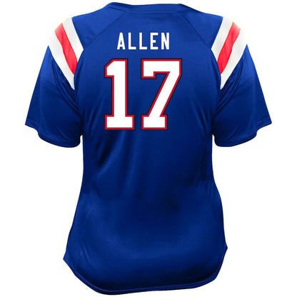 Josh Allen Buffalo Bills Women's Plus Size Name & Number Raglan Lace V-Neck T-Shirt - Royal discount