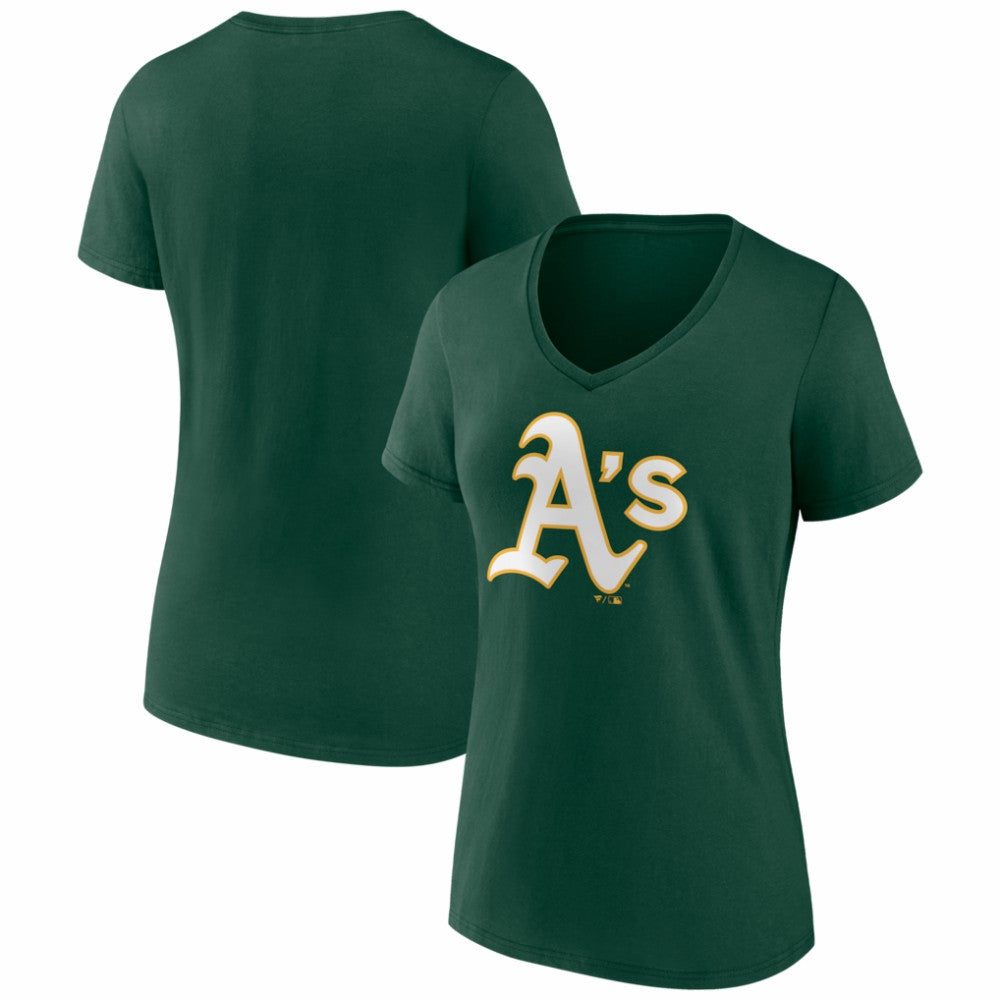 Athletics Women's Logo V-Neck T-Shirt - Green