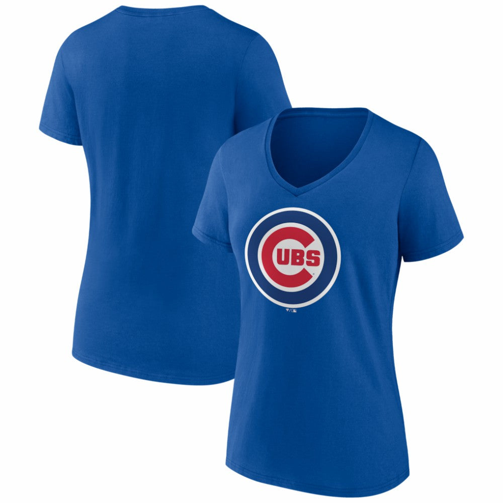 Chicago Cubs Women's Logo V-Neck T-Shirt - Royal