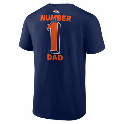 Denver Broncos #1 Dad Jersey T-Shirt - Navy outlet