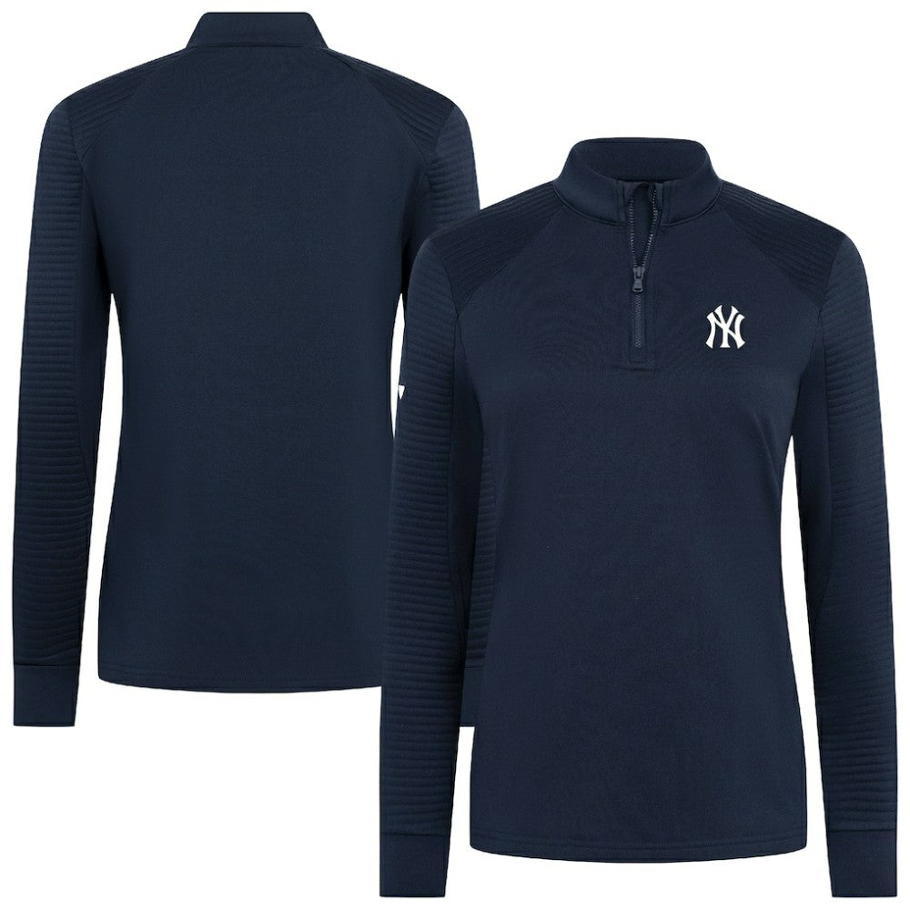 New York Yankees Levelwear Women's Power Insignia 2.0 Quarter-Zip Pullover Top - Navy