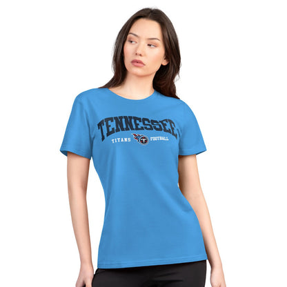 Tennessee Titans G-III 4Her by Carl Banks Women's Super-Slim Lightweight Winning Crew T-Shirt - Light Blue for sale