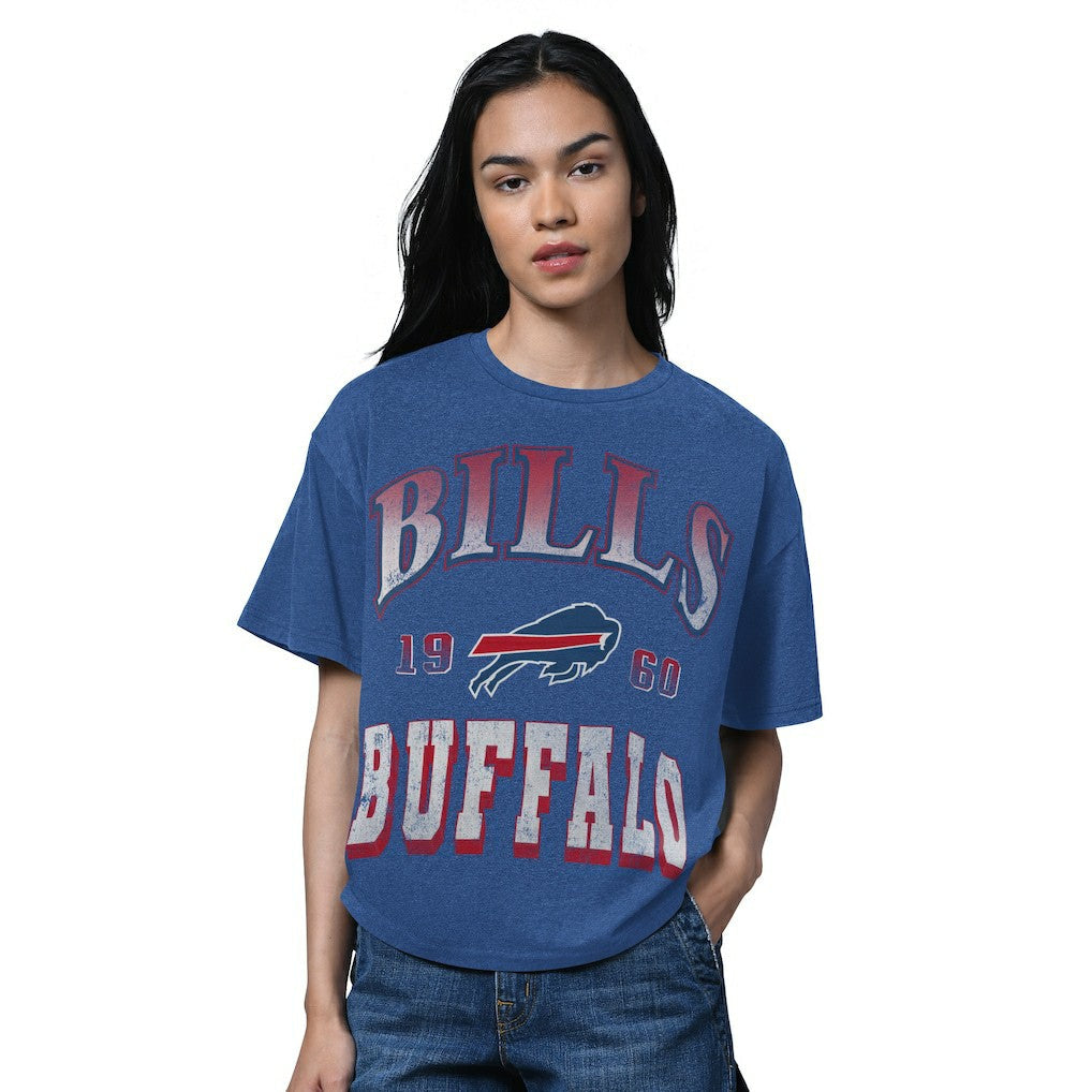 Buffalo Bills Starter Women's Oversized Hall of Fame T-Shirt - Heather Royal for sale
