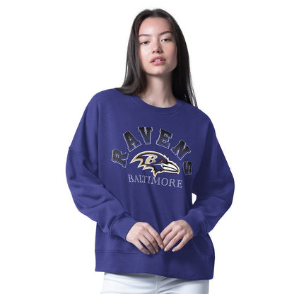 Baltimore Ravens G-III 4Her by Carl Banks Women's Oversized Feud Sweatshirt - Purple on sale