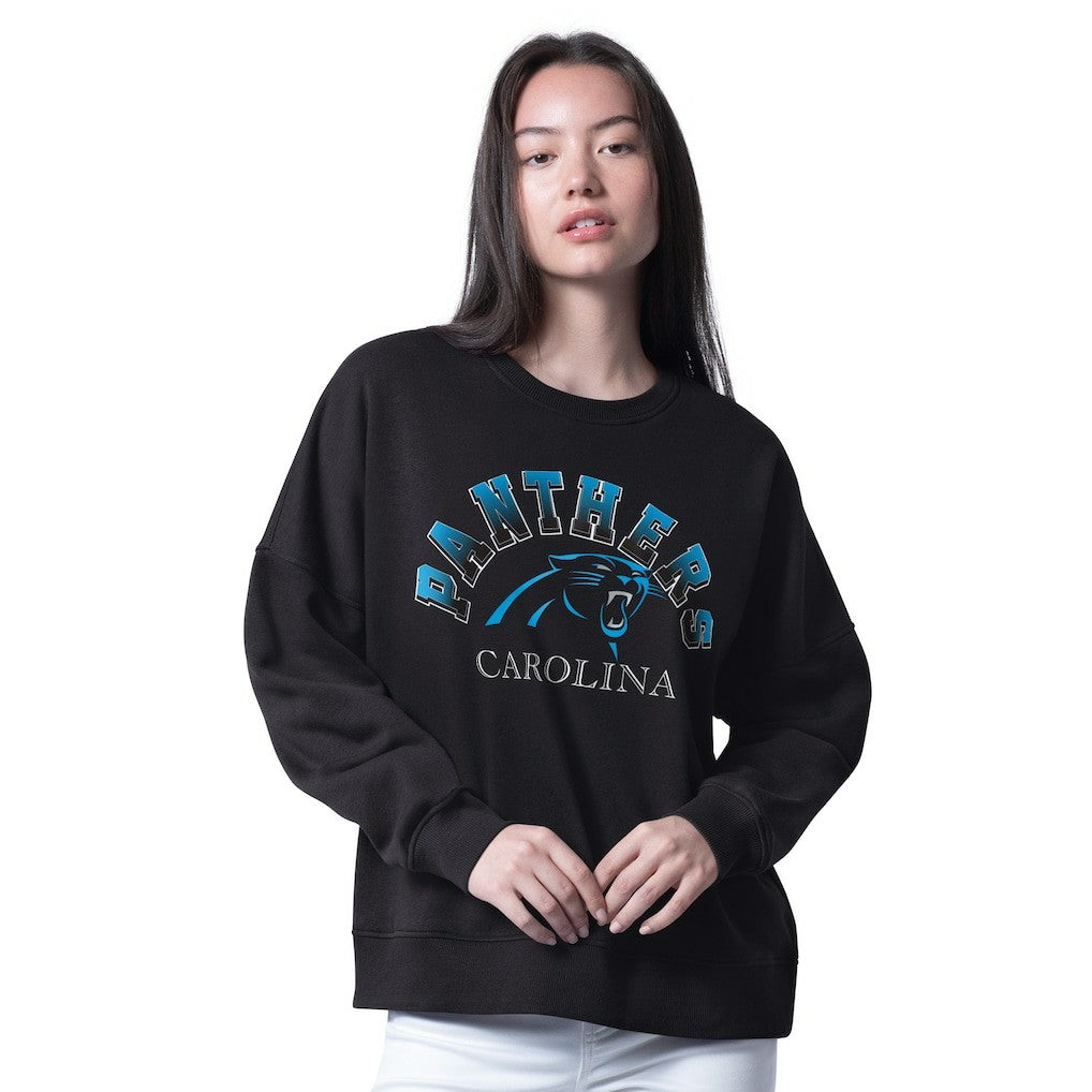 Carolina Panthers G-III 4Her by Carl Banks Women's Oversized Feud Sweatshirt - Black outlet
