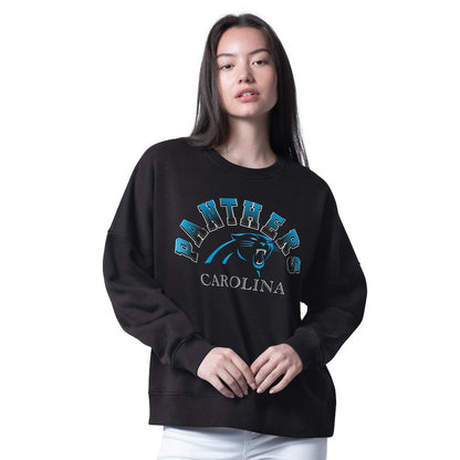 Carolina Panthers G-III 4Her by Carl Banks Women's Oversized Feud Sweatshirt - Black outlet