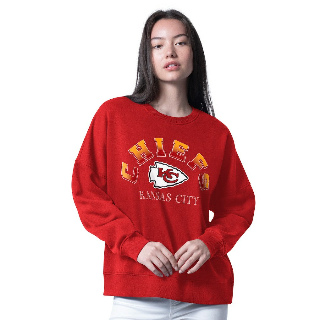 Kansas City Chiefs G-III 4Her by Carl Banks Women's Oversized Feud Sweatshirt - Red cheap