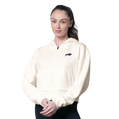 Buffalo Bills MSX by Michael Strahan Women's Eleanor Full-Zip Hoodie - Cream outlet